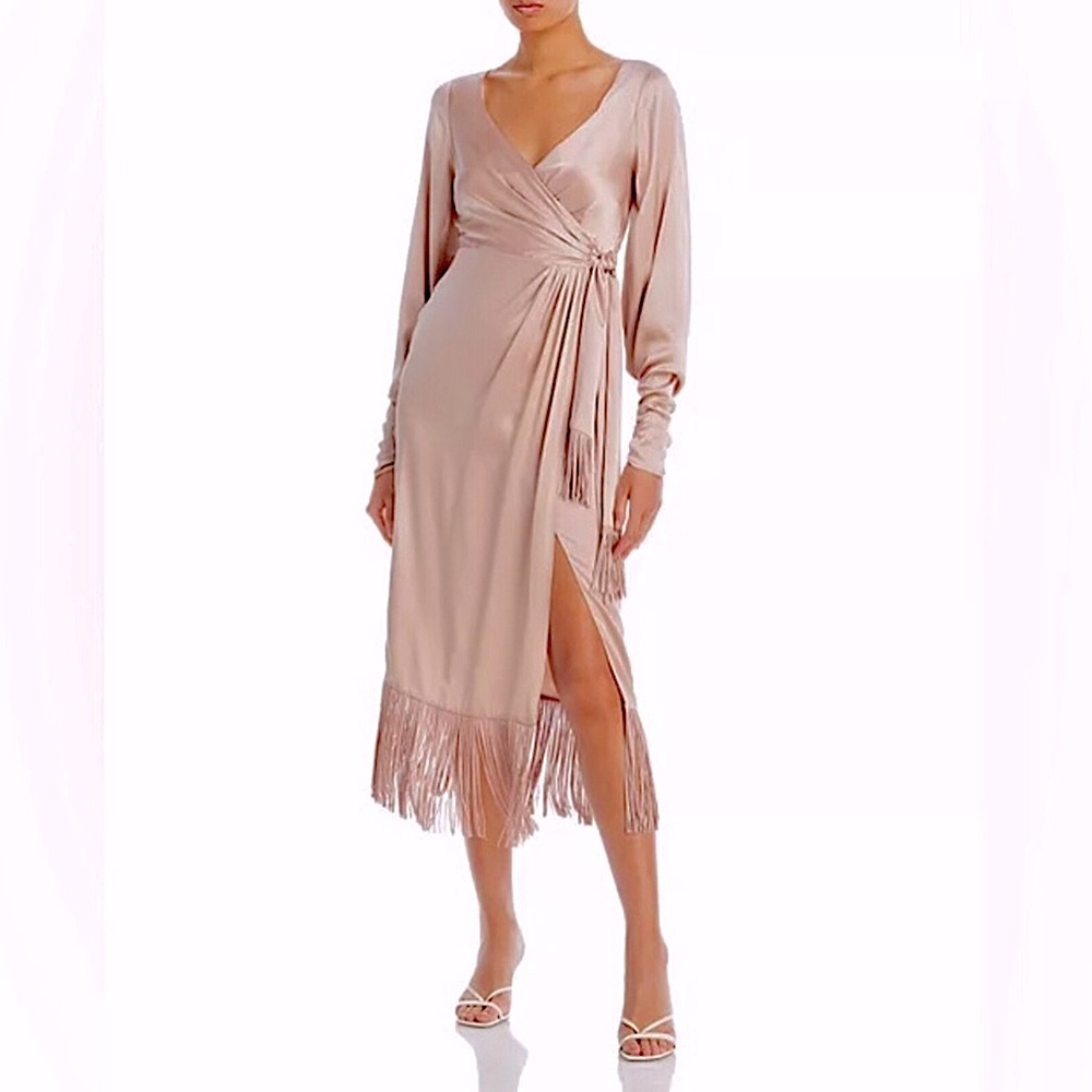 Cinq à Sept Page Silk Faux Wrap Midi Dress
